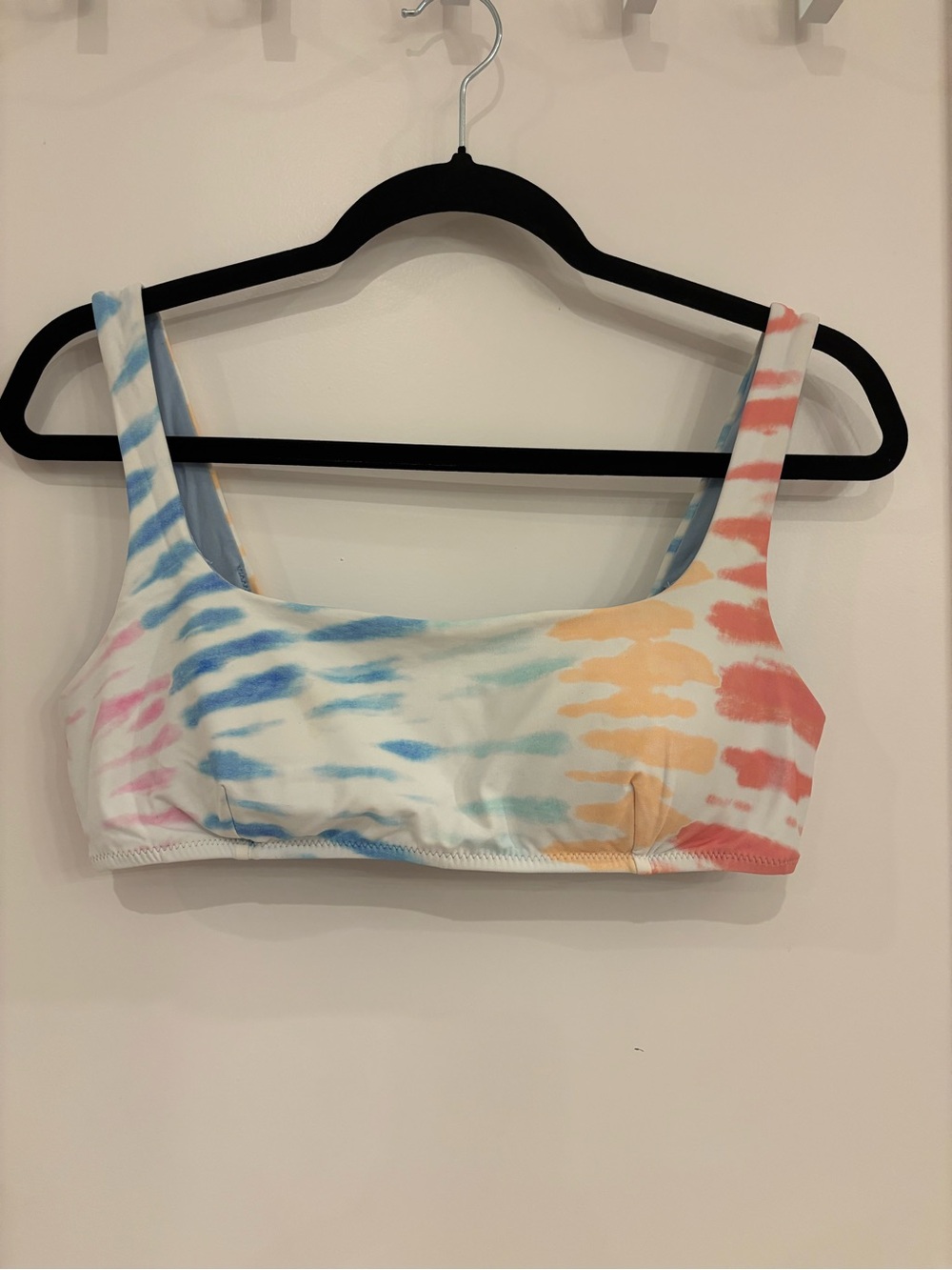 Rip Curl Multicolor Tie-Dye Bikini Top - Blue, Pink, Orange, Yellow on White